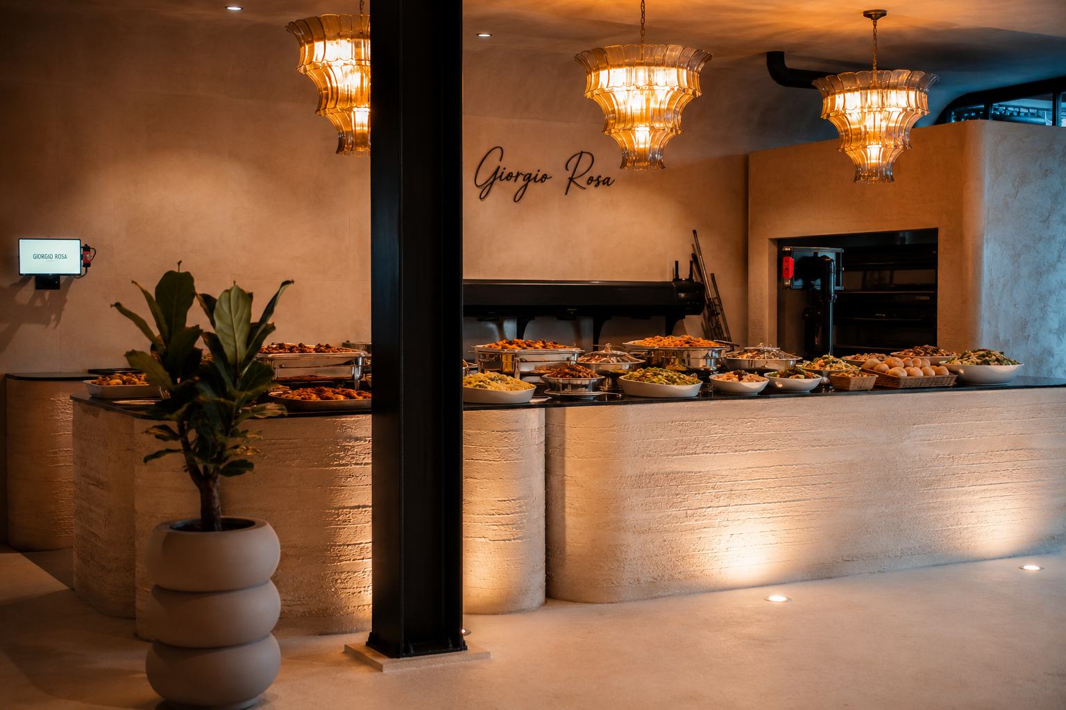Het buffet van Giorgio Rosa, opgebouwd en klaar